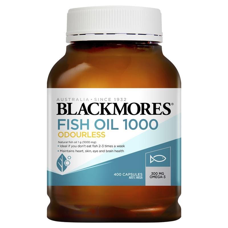 Blackmores Dầu Cá Omega-3 không mùi 1000mg (Oudourless Fish Oil Omega-3) 400 viên