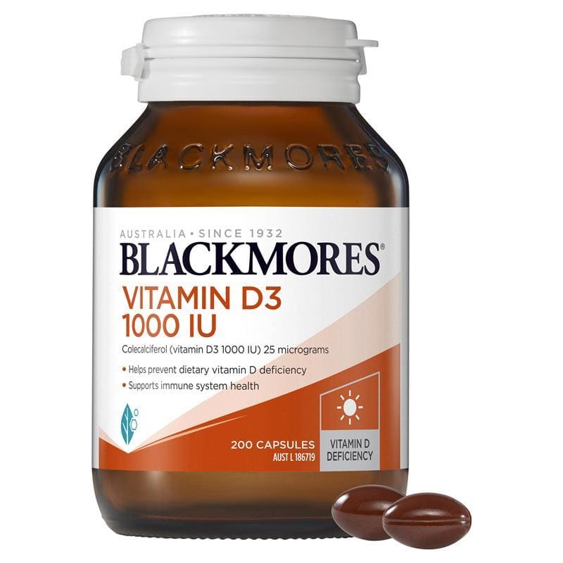 Blackmores Vitamin D3 1000IU Tăng Cường Hệ Miễn Dịch Cho Xương 200 viên