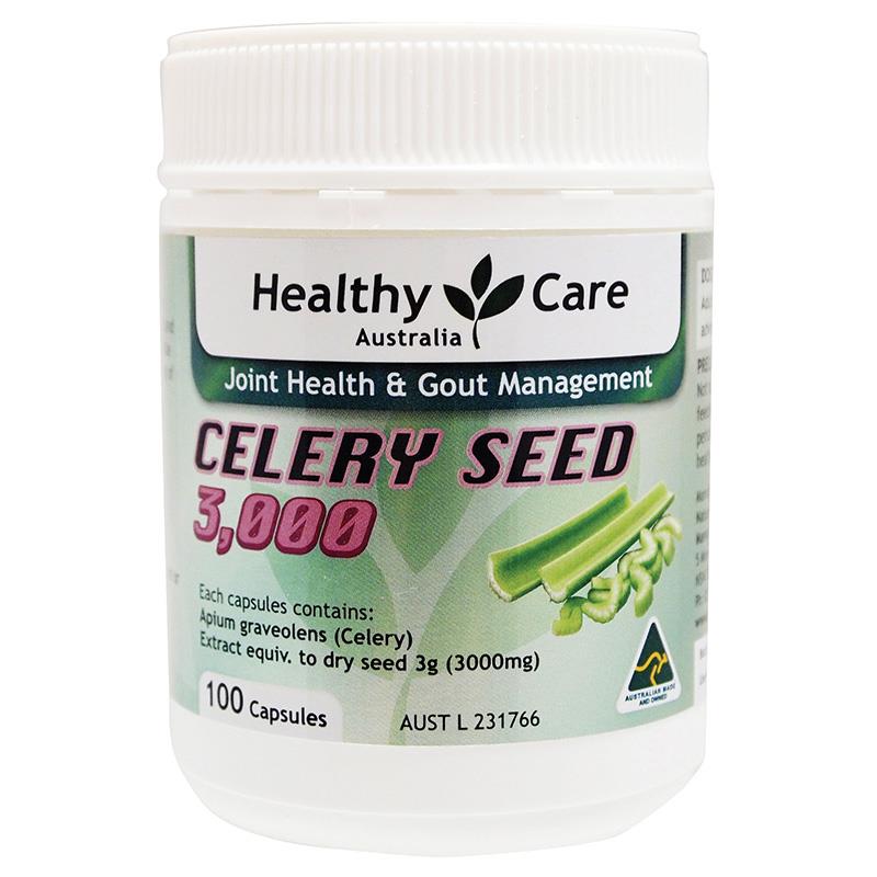 Healthy Care Cần Tây 3000mg Viên uống Giảm Đau Gút (Celery Seed 3000mg) 100 viên